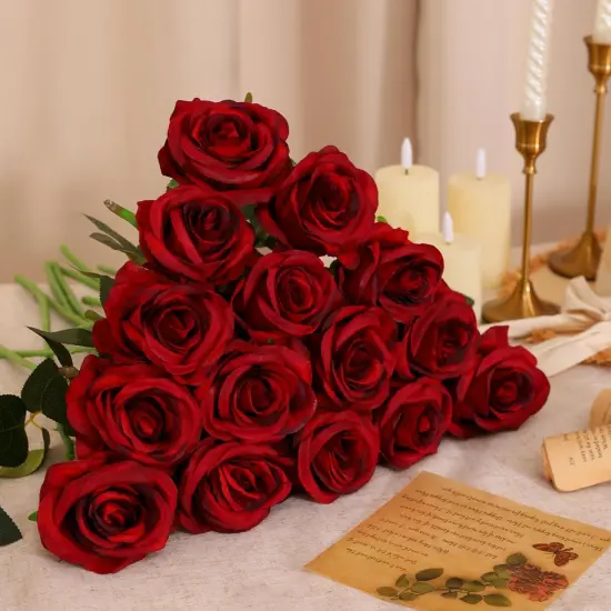 50pcs Artificial Silk Roses Bulk Bouquets {2}