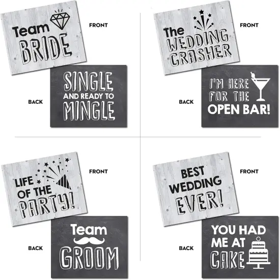 20 Designs, 8x10, Double Sided, Photo Booth Props, Wedding Props Photo Booth Signs, Seller Assistant: Fetching data... {2}