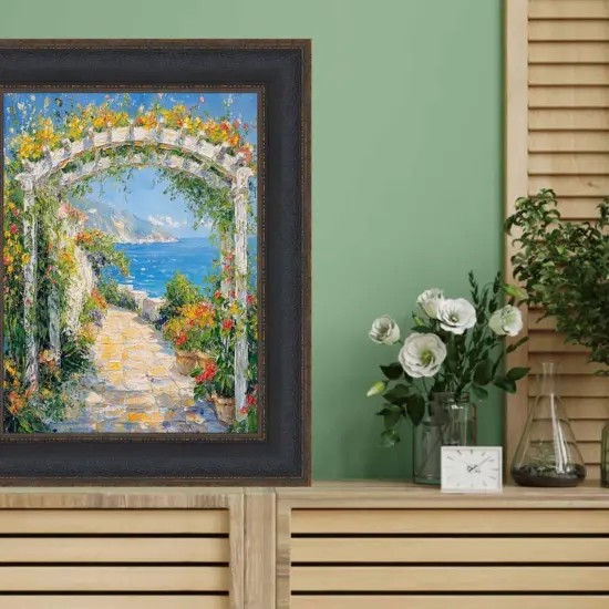 Wide Black Bronze Leather Picture Frame 25x25 frame {5}