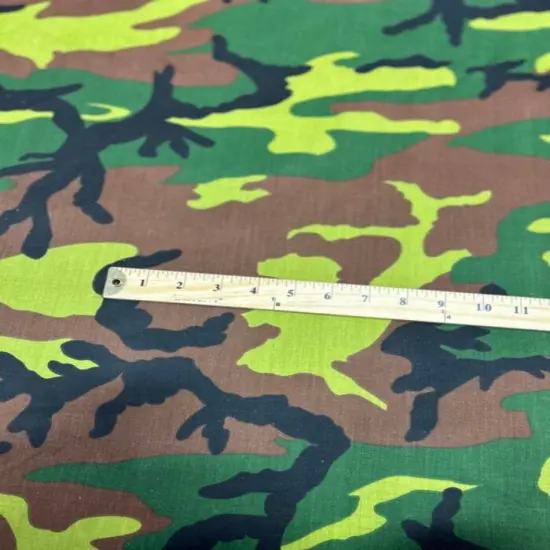 1 Yard Poly Cotton Fabric Camouflage Design, 58" Wide Lightweight & Durable for Crafts Lime {3}
