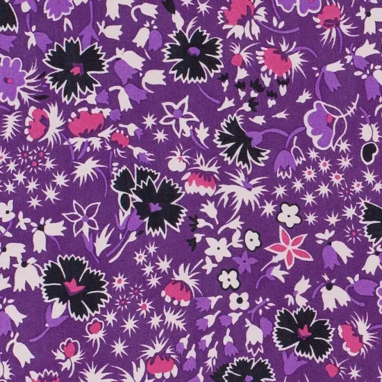 1 Yard Bright Violet Floral Silk Chiffon Fabric for Dresses Tops Scarves 42 Inch Width {2}