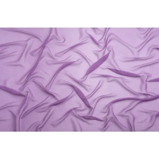 1 Yard Bright Purple Crinkled Silk Chiffon 43" Wide Sheer, Lightweight Silk Fabric {4}