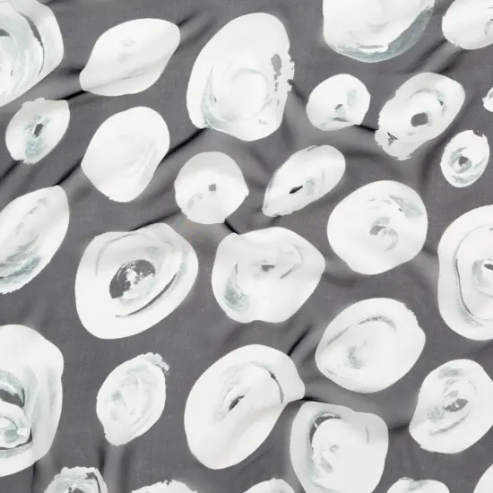 1 Yard Black White Rosy Silk Chiffon 55 inch Width {1}