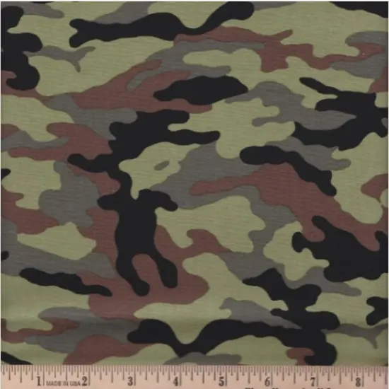 David Textiles Camouflage Black/Olive Cotton Fabric by the Yard {1}