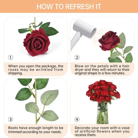 200 Pack Burgundy Fake Flowers for Wedding Decor {2}