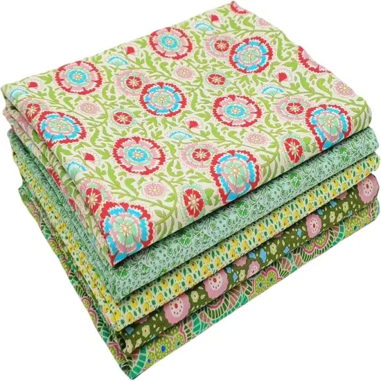 Green Fat Quarters Fabric Bundles, Precut Cotton Fabric Squares,18 x 22 inches, Green {1}