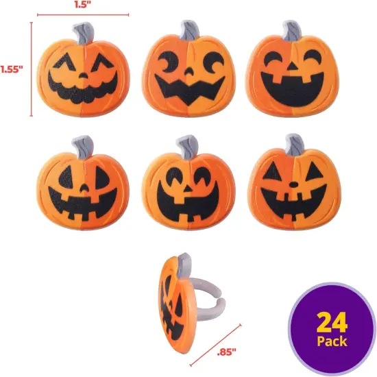 24 Pack Jack O' Lantern Cupcake Rings {3}