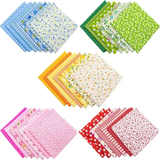 35 Pack Cotton Print Fabric Bundle Squares 9.8"x9.8" Quilting Sewing Floral {1}
