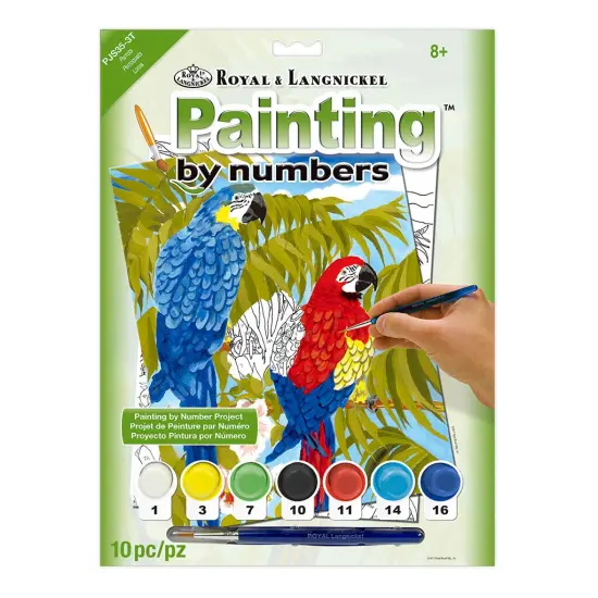 PJS35 | Painting by numbers™ 10pc 8.75" x 11.375" Parrots Painting Project {1}