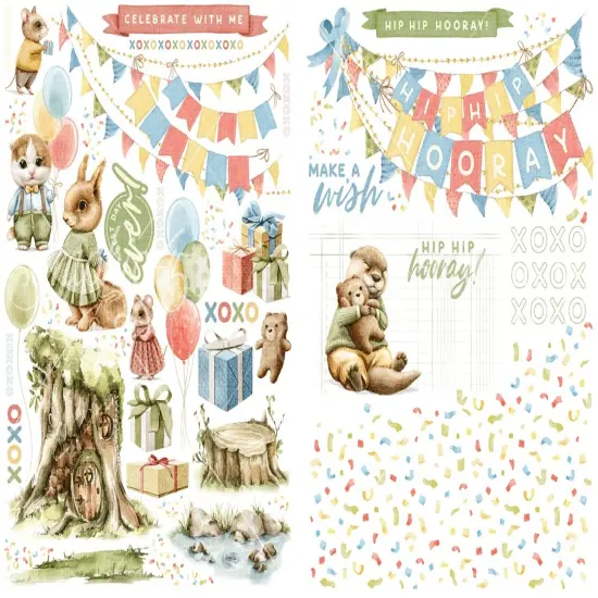 Graphic 45 Rub-On Transfers-Hip Hip Hooray {3}