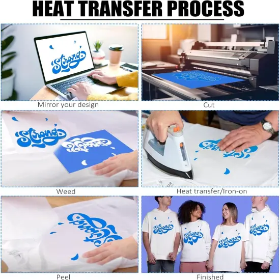 HTV Heat Transfer Vinyl Bundle - 20 Pack 12'' x 100 FT Heat Transfer Vinyl Rolls Bulk {4}