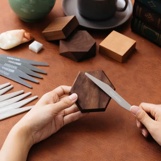 Honoson 20 Pcs Sanding Sticks for Plastic Models Polishing Sticks Assorted Metal and Wood Sanding Tools Accessory for Model Craft Amateur Beginner (Low Grits and High Grits,Double Angle Shape) {3}