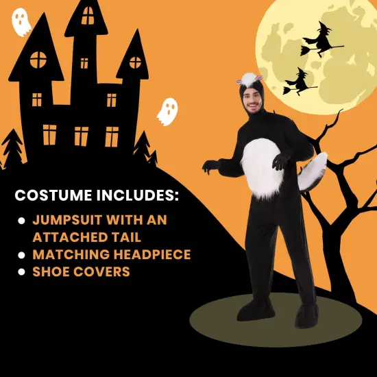 Plush Skunk Adult Costume One Size Fits Most {5}