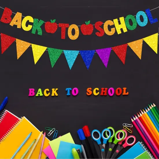 Glitter Back to School Banner and Colorful Glittery {4}