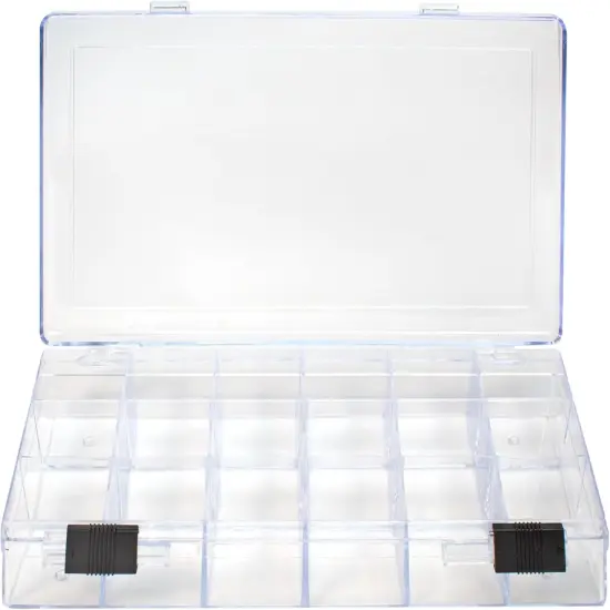 The Beadsmith Clear Bead Organizer - Sorter and Storage Box, 8.25 x 4.25 x 1.25 Inches,18 Compartments, w/Secure Double-Sided Locking {6}