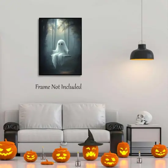 Cute Ghost Canvas Wall Art {2}