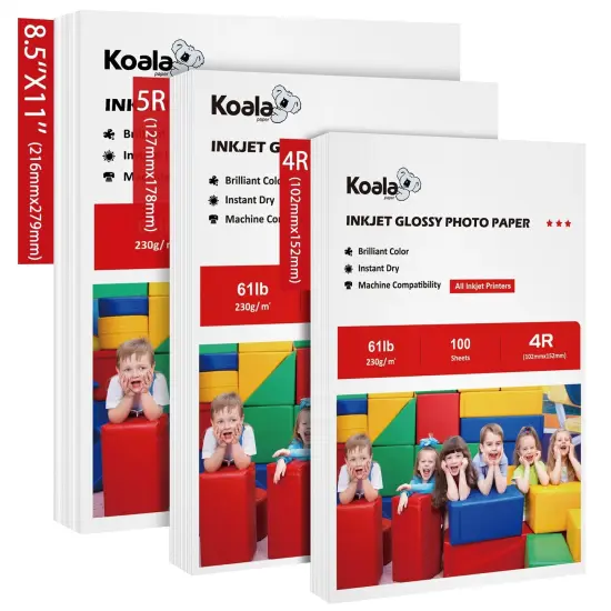Koala Premium Glossy 61lb/230gsm Thick Inkjet Photo Paper in Multiple Sizes {2}