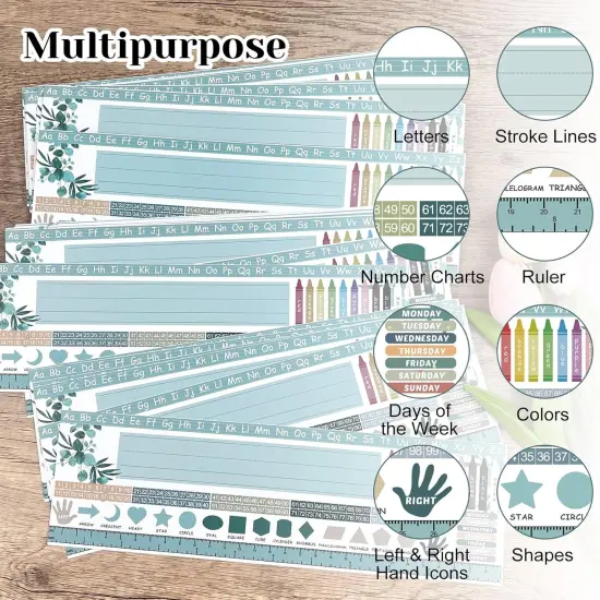 48Pcs Classroom Name Tags for Desk Nameplates with Numbers Chart {4}