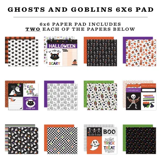 Echo Park Double-Sided Paper Pad 6"X6"-Ghosts And Goblins {2}