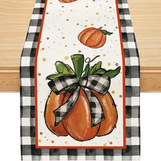 Fall Table Runner, Fall Decorations for Home Pumpkin Runner,13x72 Inch {1}