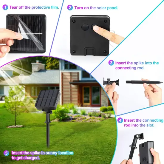 Extra-Long 288FT 800LED Solar Fairy String Lights, 4-Pack 72FT 200 LED Outdoor Twinkle Lights Waterproof, 8 Lighting Modes, Multicolor Silver Wire Lights for Deck Backyard Tree Garden Fence Pool Party {6}