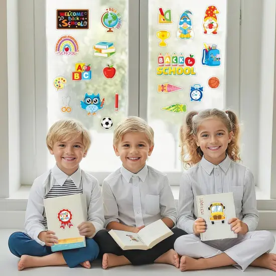 50 PCS Back to School Window Thick Gel Clings Stickers {5}