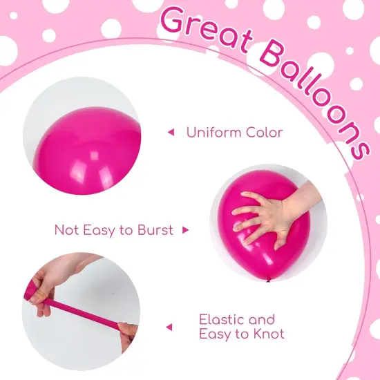 12inch with Hot Pink Black Print Confetti BalloonsFoil Balloon(Pink Black) {3}