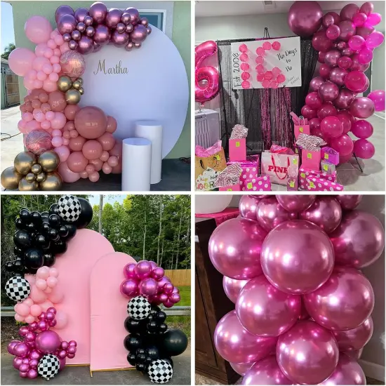 Chrome Hot Pink Balloons Different Sizes(Chrome Fuchsia Pink) {4}
