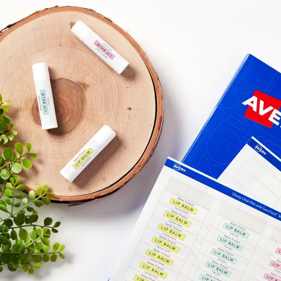 Avery Glossy Clear Rectangle Labels with Sure Feed, 1.25" x 1.75" {3}