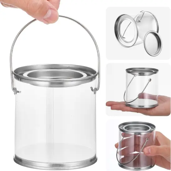12 Pack Clear Paint Cans with Metal Lids {2}