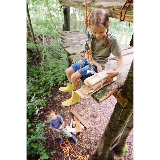 HABA Terra Kids Block and Tackle Pulley Set for Treehouses and Bunkbeds Multicolor {3}