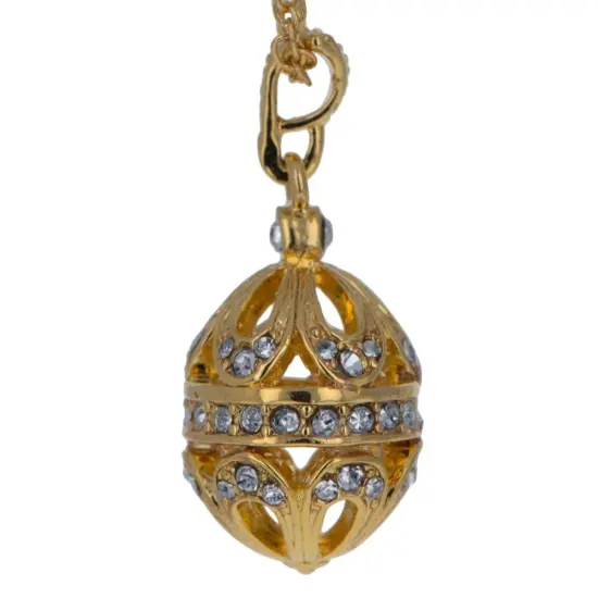 57-Crystal Royal Egg Necklace in Brass, 20 Inches {4}