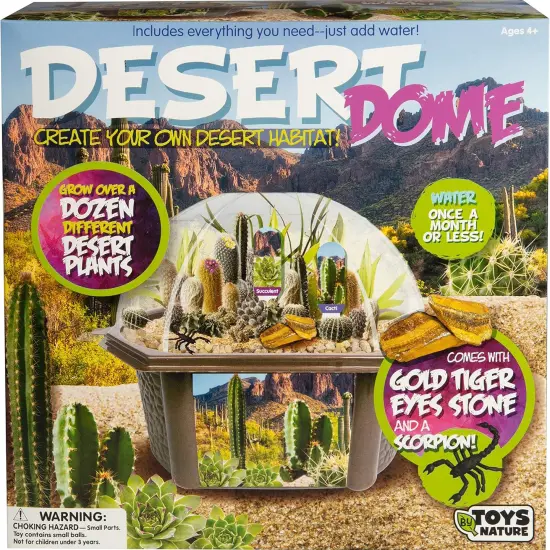Toys By Nature: Desert Dome - DIY Biosphere Terrarium Starter Kit, Grow & Cultivate An Indoor Mini Garden, Cacti & Succulent Plants, Adults-Kids 4+ {1}