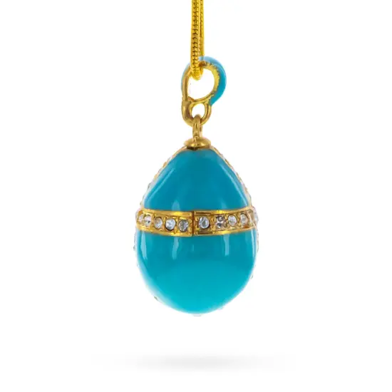 Turquoise Crystal Cross Royal Egg Pendant Necklace {4}