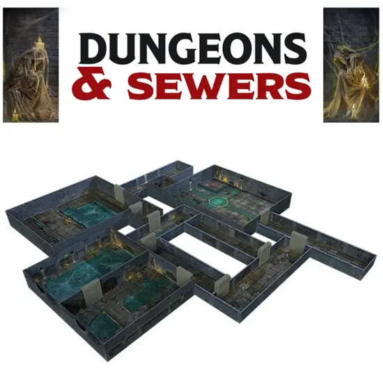 Tenfold Dungeon: Dungeons & Sewers - Modular Roleplaying Terrain Set & 5e RPG Adventure, Gale Force 9 {3}