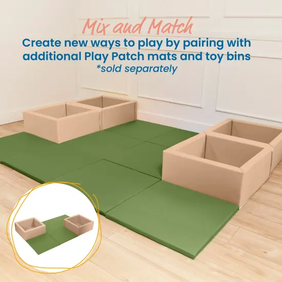 Play Patch Activity Mat Squares, Modular Playmat, 4-Pack Hunter Green {5}