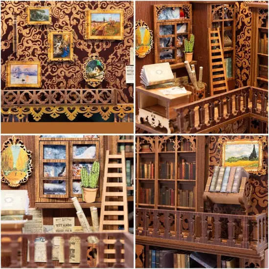 Book Nook Wizardi Miniature - Eternal Bookstore Roombox Kit {2}