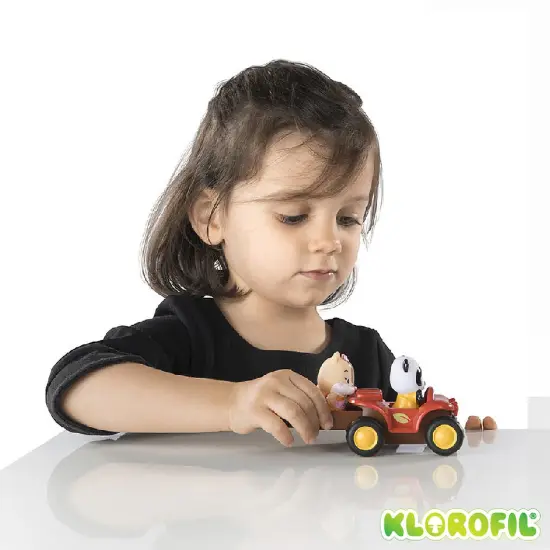 Timber Tots: The Quad - Red - 2pc, ATV Bike Vehicle & Panda Animal Figurine, POP Feature Storage Trunk, Nature Toy Playset, Kids & Toddlers 18Mo+ {7}