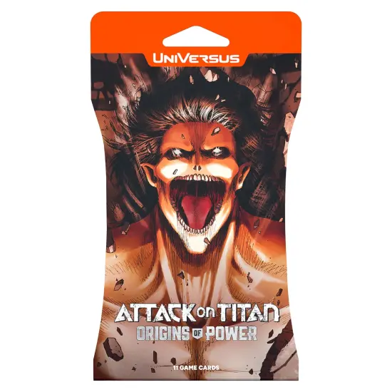 UniVersus: Attack on Titan: Origins of Power - Booster Pack - 11 Card Hanging Pack, Randomly Assorted, Deck-Building Collectible Card Game {1}