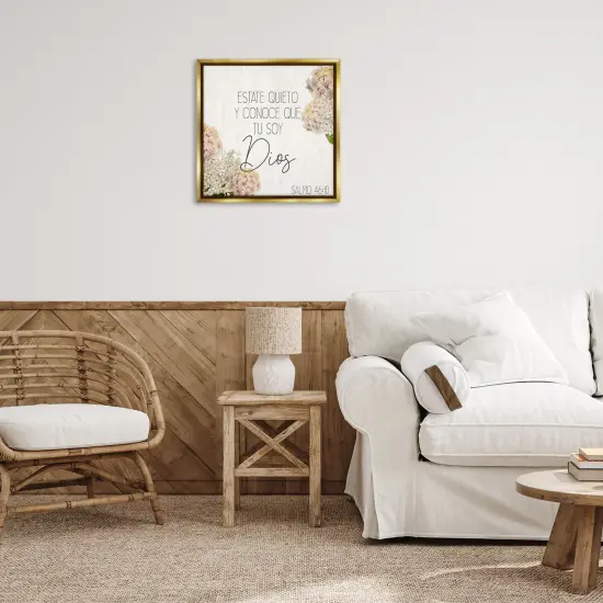 Stupell Industries Estate Quieto Salmo 46:10 Framed Floater Canvas Wall Art Gold Floater Frame {2}