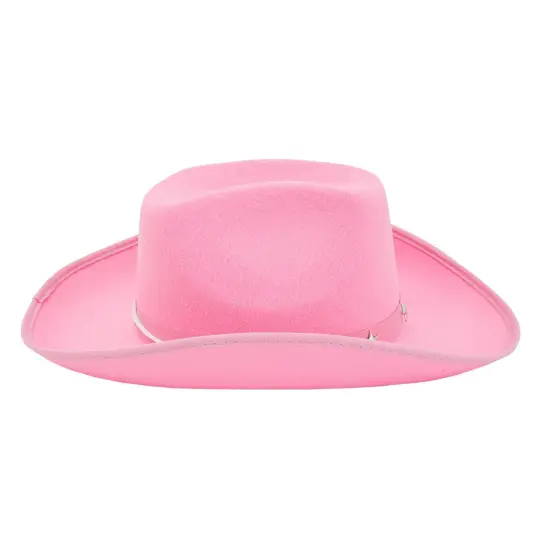 Felt Pink Cowgirl Hat for Women and Men, Costume Accessories (14.8 x 10.6 x 5.9 Inches) {7}