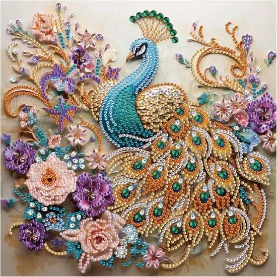 5D Special Shape Diamond Art Kits for Beginners, Peacock Diamond Painting Kits for Adults, Crystal Rhinestones Diamond Painting for Home Wall Decoration Gift, 12&times;12inch {1}