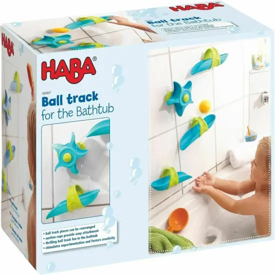 HABA STEM Bath Toys for Kids Ages 3-6 with Suction Cup Tracks, Paddle Wheel, Ladle & Ball, Water Toys Play Set to Inspire Creativity & Problem-Solving Multicolor {4}
