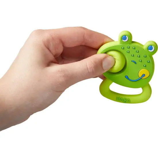 HABA Popping Frog Silicone Teethers for Babies 6-18 Months, Fidget Toy & Grasping Toy for Safe Sensory Development - Dishwasher Safe Baby Essentials Multicolor {4}