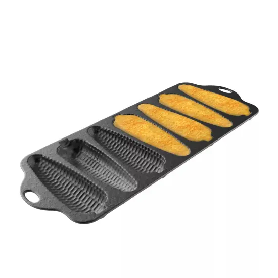 Cast Iron Cornbread Pan Pre-Seasoned Bakeware with 7 Corncob Stick {1}