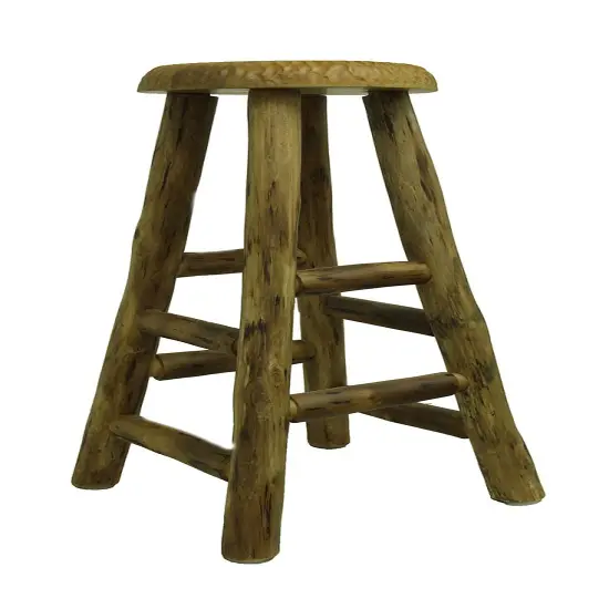 Rustic Handcrafted Wooden Carved Bear Bar Stool 30 in. {3}