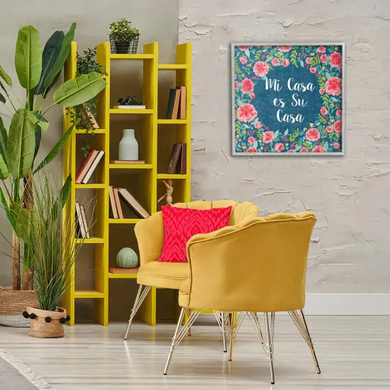 Stupell Industries Su Casa Flores Rosas Framed Giclee Art Gray Framed {2}