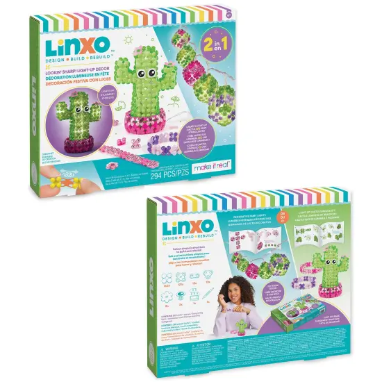 Make It Real: LinXo: Lookin' Sharp! Light-Up Decor - 2-In-1 Create A Light-Up Cactus OR Fairy String Lights - 294pc DIY Craft Kit, Girls & Kids Age 6+ {7}
