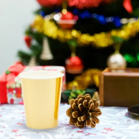 50 Pack 9oz Gold Party Disposable Cups for Hot Drinks, Party Supplies, Weddings, Bridal Showers {4}