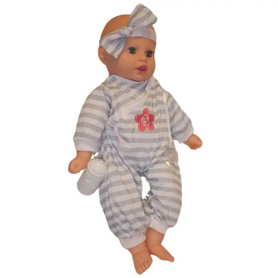 Goldberger Baby's First 19" Unbelievably Soft Baby Doll in Grey Stripes {7}